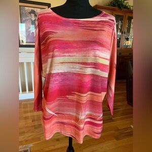 Chico's Vibrant Red and Pink Top